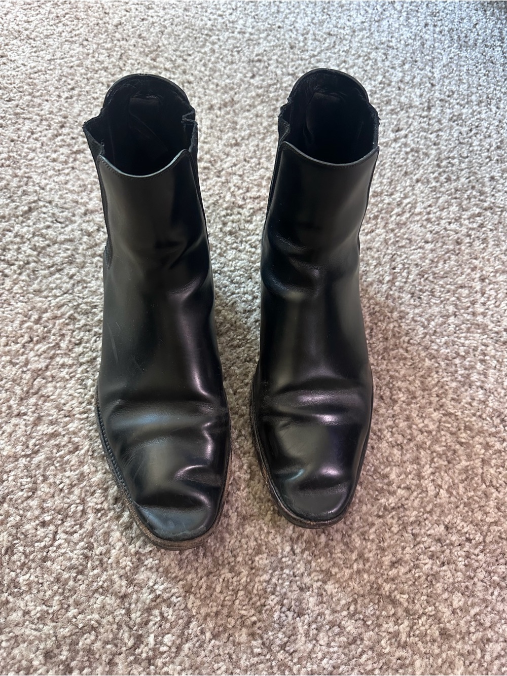 Saint Laurent Men's Black Leather Ankle Boots - Chelsea Sz 41